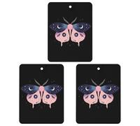 Luna Moth Cute Car Air Fresheners 3pcs Long Lasting Scent Car Mirror Hanging Scented Cards Tablets