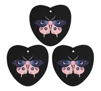 Luna Moth Cute Car Air Fresheners 3pcs Long Lasting Scent Car Mirror Hanging Scented Cards Tablets