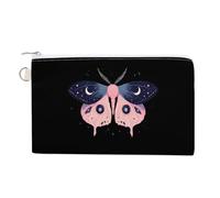 Luna Moth Cute Zero Wallet for Women Men Lightweight Coin Pouch with Zippered