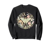 Luna Moth Floral Moon Mushroom Witchy Celestial Garden Sweatshirt