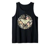 Luna Moth Floral Moon Mushroom Witchy Celestial Garden Tank Top