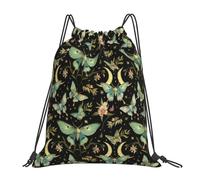 Luna Moth Flower Women Men Drawstring Bag Portable String Backpack Lightweight Swimming Bag For Beach Travel Swim
