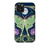 Luna Moth Full Moon Morning Glory Art Nouveau Case for iPhone 11 Pro