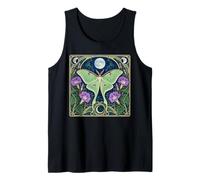 Luna Moth Full Moon Morning Glory Art Nouveau Tank Top