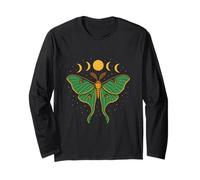 Luna Moth Lover Moon Phases Insect Cottagecore Aesthetic Long Sleeve T-Shirt