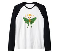 Luna Moth Lover Moon Phases Insect Cottagecore Aesthetic Raglan Baseball Tee