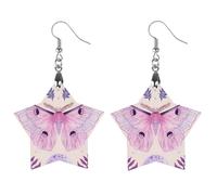 Luna Moth Moon Novelty Women's Dangle Earrings Fashion Printed Wood Earring Drop Pendants Jewelry