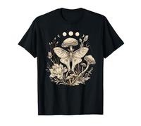 Luna Moth Moon Phases Botanical Butterfly Fairycore Art T-Shirt