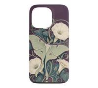 Luna Moth Moonflower Celestial Botanical Art Case for iPhone 13 Pro