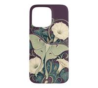 Luna Moth Moonflower Celestial Botanical Art Case for iPhone 15 Pro Max