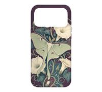 Luna Moth Moonflower Celestial Botanical Art Case for iPhone 17 Pro Max