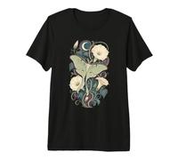 Luna Moth Moonflower Celestial Botanical Art Premium T-Shirt