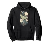 Luna Moth Moonflower Celestial Botanical Art Pullover Hoodie