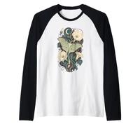 Luna Moth Moonflower Celestial Botanical Art Raglan Baseball Tee