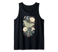 Luna Moth Moonflower Celestial Botanical Art Tank Top