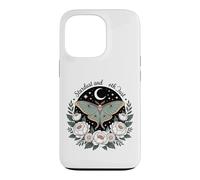 Luna Moth Night Floral Bouquet Dark Botanical Mystical Case for iPhone 13 Pro