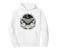 Luna Moth Night Floral Bouquet Dark Botanical Mystical Pullover Hoodie