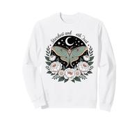 Luna Moth Night Floral Bouquet Dark Botanical Mystical Sweatshirt