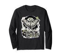 Luna Moth Night Unfolds Grunge Collage Long Sleeve T-Shirt