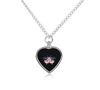 Luna Moth Pet Ashes Necklace Heart Urn Necklaces for Dog Cat Cremation Jewelry Memorial Keepsake