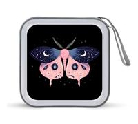 Luna Moth Printed CD Case Hard Plastic Protective DVD Storage Binder Bag for Home Office
