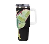 Luna Moth Travel Mug Insulated Tumbler with Lid Handle Coffee Water Bottle for Car
