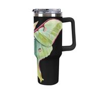 Luna Moth Travel Mug Insulated Tumbler with Lid Handle Coffee Water Bottle for Car