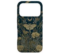 Luna Moth Wildflower Plant Pattern Sage Green Celestial Case for iPhone 17 Pro