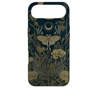 Luna Moth Wildflower Plant Pattern Sage Green Celestial Case for iPhone Air