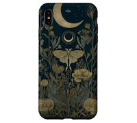 Luna Moth Wildflower Plant Pattern Sage Green Celestial Case for iPhone XS Max