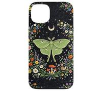 Luna Moth Witchy Green Butterfly Mushroom Wildflower Moon Case for iPhone 13