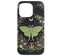Luna Moth Witchy Green Butterfly Mushroom Wildflower Moon Case for iPhone 13 Pro