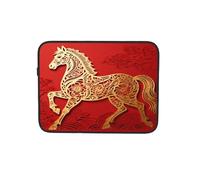 Luna New Year of Horse Red Laptop Sleeve Case Notebook Computer Pouch Tablet Briefcase Carrying Bag for Work 13 Inch