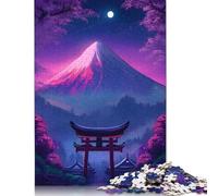Luna Night Wolf Landscape Puzzle for Adults And Teenagers 500 Pieces Wooden Puzzles for Adults Educational Puzzle 500pcs (52x38cm)