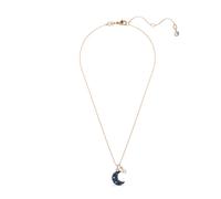 Swarovski Luna Pendant Necklace with Crescent Moon Motif and Dark Multicoloured Crystal Pavé, Rose Gold-Tone Plated Setting, from the Swarovski Luna Collection