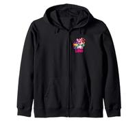 Luna Personalized Name Colorful Unicorn Women Girls Zip Hoodie