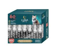 LUNA Premium Lickable Cat Treats - 100% Natural Creamy Kitten Treats for Kitty, Adult Senior Cats - Healthy Treat Snacks No Fillers, Preservatives - Chicken Tuna Salmon Variety Pack