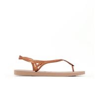 Luna Sandals with Twisted Strap Rose Gold