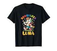 Luna schoolkid Rainbow Unicorn Design Personalized T-Shirt