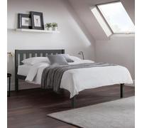 Luna Slatted Bed - 4ft 6in Double - Dark Grey