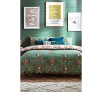 Reversible Wood Duvet Cover Set - Fern Green / Double