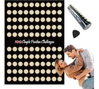 Lunaanda 100 Challenges Positions Scratching Poster - 100 Dates Ideas, Party & Couples Games for Birthday & Valentine's Day
