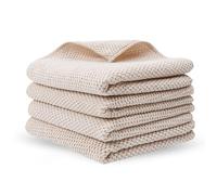 Lunaanda 4 PCS Tea Towels Kitchen 30 X 30 cm Microfibre Tea Towels, Kitchen Teas Towel & Waffle Weave,Dish Towel,Super Absorbent, Soft and Thick, with Hanging Loops