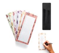 Lunaanda 6 Pack Magnetic Notepads, Fruit Theme Shopping List Pad Sticky with Magnetic Pen Holder, Refrigerator Grocery Lists Magnet, 300 Tear Off Sheets with Checkbox, 21 x 9 cm