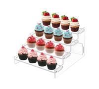 Lunaanda Acrylic Clear Display Stand, Perfume Organiser,Plastic Organiser,for Nail Polish, Spices, Cosmetics, Crafts, Jewelry Stands, Cupcakes and Figurines, 25*24*15cm