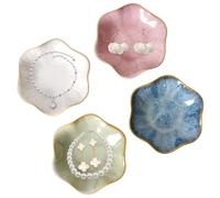 Lunaanda Ceramic Jewelry Dish,4 Pieces Trinket Key Tray, Leaf Jewelry Plate,Gifts For Women Her,Small Ring Dish Holder,Home Decoration For Entryway Table, Room Decor