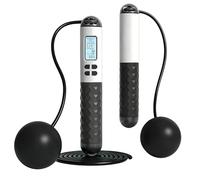 Lunaanda Smart Skipping Rope with Counter, Digital Wireless Jump Rope with Large Cordless Ball-Weighted for Adults, Adjustable Rope, for Fitness Gym Training and Fat-Burning Workouts