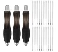 Lunaanda Wide Grip Pens, 3 Pcs Big Fat Pens, with 20 Refills, Lanyard Pen, Aids Writing for Elderly Hand Tremors Weak Hand,for Adults Women Men Tremors & Low Grip Strength (Style 2)