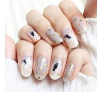 Lunacaca - Midnight Cat Beneath The Sky Nail Art Stickers 24 pcs
