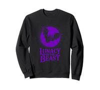 Lunacy of the Beast Bat Flying Against Purple Moon Sweatshirt